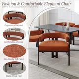 COOLMORE Modern Accent Chair Teddy Upholstered Armchair with Open Back 3 Legs Barrel Dining Chair W395P233458