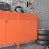 Steel lockers, adjustable laminates, side cabinets, shoe cabinets, lockers orange T3421P342804