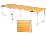 6ft Aluminum Alloy Folding Table wood grain color 84855702