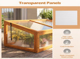37" x 25 x 16 Wooden Cold Frame Greenhouse with Adjustable Polycarbonate Roof, Portable Mini Hot 69295096