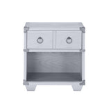 1 Drawer Nightstand with One Open Compartment in Gray Finish B016P256488