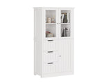 3-Door 3-Drawer 4-Layer Bathroom Cabinet, White 79610035
