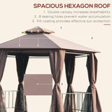 13ft x 13ft Patio Gazebo-Coffee-AS 04707671