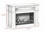 32" Electric Fireplace with Mantel & Shelf, 1400W Freestanding Heater with LED Log Flame & Remote 49165715