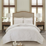 3 Piece Tufted Cotton Chenille Palm Comforter Set Off-White King/Cal King B03597113