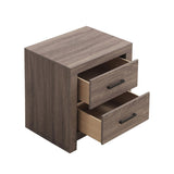 2 Drawers MDF Nightstand in Barrel Oak Finish B016P255592