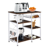 ZNTS 3-Tier Industrial Kitchen Baker's Rack Utility Microwave Oven Stand Storage Cart Workstation Shelf 28786090