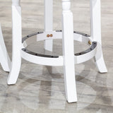 30" Bar Stool, White Finish, Charcoal Fabric Seat B04660745