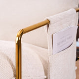 2 Chairs in 1 Box, Upholstered Hanging Armchair with Arm PocketsMetal frame, gold-plated W1901P147316