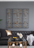Set of 3 Metal Decorative Wall Art with Black Frame, Wall Decor for Living Room Bedrrom Entryway W2078130317