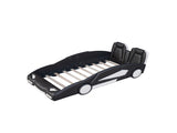 Twin Size Race Car-Shaped Platform Bed with Wheels, Black 19357960