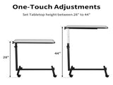 Multifunctional Adjustable Bedside Table MDF/Iron/4 Wheels With Brake, Silver Grey 27887581