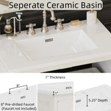 30 Inches Bathroom Vanity with Ceramic Sink, Faux Aged Finish, Vintage Rustic Bathroom Cabinet with N817P299512W