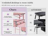 Portable Nail Table Desk, Foldable Rolling Manicure Table with Wheel, Makeup Train Case for Nail 09670232