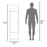 Summit Wardrobe in melamine with mirror,door and open storage B128P225195