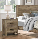 ZNTS Bedroom Wooden Nightstand 1pc Weathered Pine Finish 2x Drawers Transitional Style Furniture B01151366