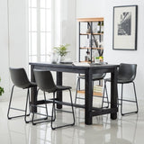 ZNTS Bronco Antique Wood Finished Counter Height Dining Set: Table and Four Gray Chairs T2574P194595