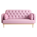 Loveseat sofa with tulip pattern Modern Upholstered Two Seater PU Sofa with 2 dumpling-shaped throw W1767106514