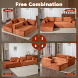 Compression Sectional Couch with Comfy Chaise, Boneless L Shape Sofa with Deep Seat, Minimalist 07440371