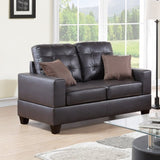 ZNTS 2 Piece Faux Leather Sofa and Loveseat Set in Espresso B01682384