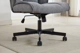 ZNTS Armless Desk Chairs with Wheels Office Chair Vanity Chair with Technical Cloth Adjustable Swivel W2725P207702