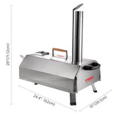 Semi-Automatic Silver 12 Outdoor Pizza Oven Portable Wood Fired Pizza Oven Outdoor Cooking Pizza W2196134327