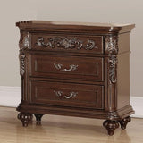 ZNTS Traditional Antique Walnut 1pc Nightstand Bedroom Furniture Cherry Veneer 2-Drawers Hanging Pull B011P210739