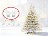 6FT Pre-Lit Snow Flocked Cypress Artificial Christmas Tree, Color Changing LED Lights 9 Modes, 41159329