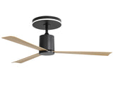 52 Inch Modern Flush Mount Ceiling Fan with led light and Remote Control, 3 ABS Blades Noiseless W934P208511