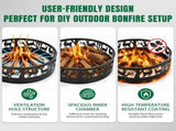 32in Fire Ring, Elk Pattern, Round, Iron 30608248