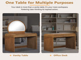 39" Makeup Vanity Table with Mirror Touch Screen Lighted Mirror, Dressing Table with Drawer for N704P196658P