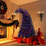 ZNTS 6FT Artificial Fir Bent Top Halloween Christmas Tree, Xmas Tree Bendable Grinch Style Christmas Tree PX292919AAB