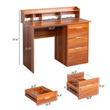 Walnut relief, particle board with melamine laminated board, desktop storage layer, 110*50*95cm, 74559954