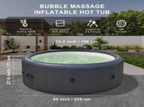 Grey 216* 71cm hot tub. A swimming pool with heating, bubble massage, ambient lighting, filtration, 71633942