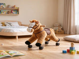 Plush Ride on Horse with Wheels, Ride On Toy to Develop Balance & Coordination for Toddlers 1836 46619644