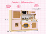 Kids Wooden Kitchen Playset 3 with Fridge Sink Washing Machine with Realistic Light Sound Rattan 92560266
