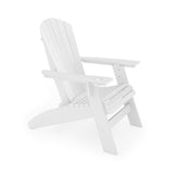 White Adirondack Chair Sturdy HDPE Poly Lumber for Poolside, Patio, and Garden Relaxation B195P198765