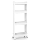 4-Tier DIY Rolling Storage Cart, 15.5" 9" 40.5" with Detachable Ventilated Trays for Kitchen & 45605880