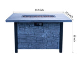 44" W x 25" H Outdoor Patio Propane Gas Fire Pit Table - 50,000 BTU High-temperature-resistant W2691P231613