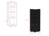 Malibu 62" Tall Double Door Corner Linen Cabinet with Four Shelves Black B200P240242