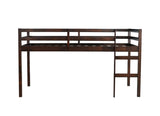 ZNTS Solid Wooden, Rubber Wooden Twin Loft Bed with Ladder, Bed Platform of Strengthened Slats , Espresso W504P190953