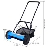 14-Inch 5-Blade Push Reel Lawn Mower with Grass Catcher, BLUE COLOR 85771439