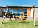 Yellow 40" Saucer Tree Swing, 2 Hanging Ways 360&deg Rotation Adjustable Ropes 46.5"-68" 18089705