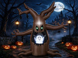 8FT Animated Halloween Inflatable Tree with Pop-Up Ghost Built-in LEDs Blow Up Yard Decoration for 48916790