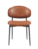 Mid-Century Modern Dining Chairs Set of 2 Italian-Inspired Bentwood Design with Matte Metal Legs & N842P290053D