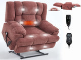 Dual Motor Heat Massage Infinite Position Up to 350 LBS Electric Power Lift Recliners with 15214958