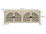 Hollowed-out Cabinet with 4 Doors, American Furniture, Suitable for Bedroom, Living Room, Study W688P238047