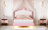 ZNTS Twin size Upholstered Princess Bed With Crown Headboard,Twin Size Platform Bed with Headboard and WF315552AAH