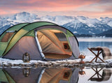 4 Person Pop Up Tent for Camping, Waterproof Instant Family Tent with Front Awning, Automatic Tent 88356143