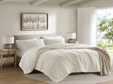2 Pieces Twin Cable Knit Chenille Comforter Set,Ivory B035P381299